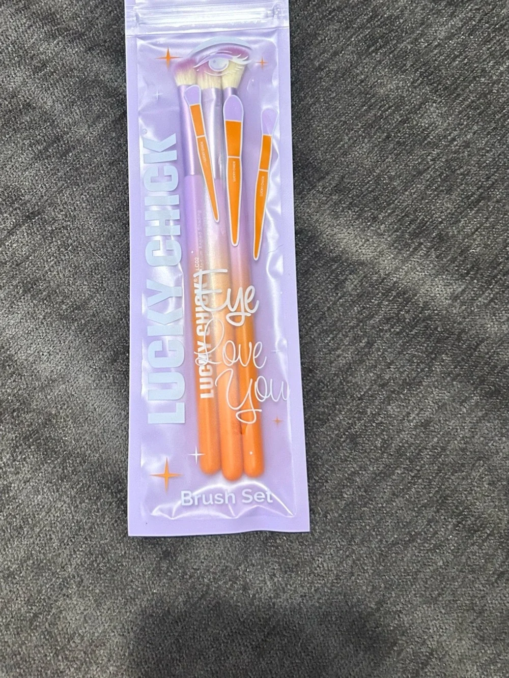 Lucky Chick Eye Love You 3 Piece Eye Makeup Brush Set NIP